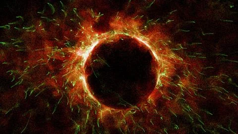 3D rendering cosmic energy strings Stock Illustration