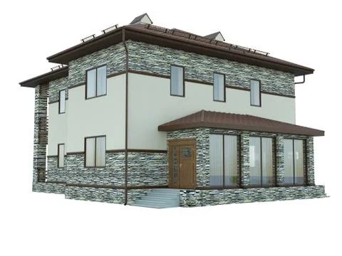 3d rendering of a country house Stock Illustration