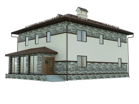 3d rendering of a country house Stock Illustration