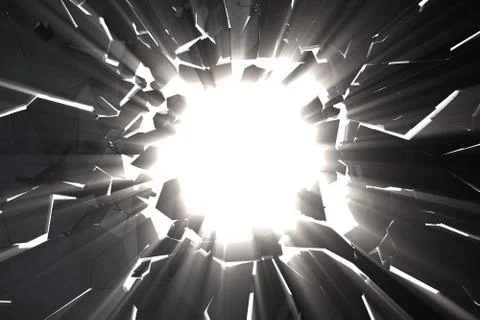 3d rendering cracked earth abstract background with volume light rays. Cracked Stock Illustration