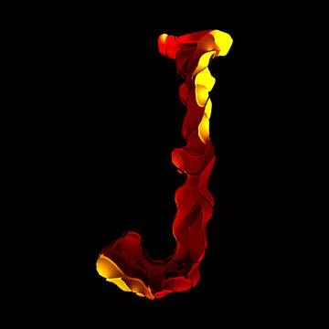 3D rendering cracked font.Distressed letter with mystic glowing. Stock Illustration