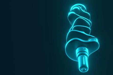 3D rendering. Crankshaft for 6v cylinders engine. Stock Illustration