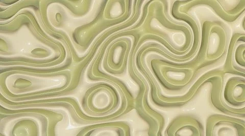 3d Rendering. Cream nude organic smooth beige color plastic, abstract wave ba Stock Illustration