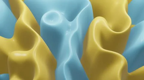 3d Rendering. Cream nude organic smooth beige color plastic, abstract wave ba Stock Illustration