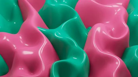 3d Rendering. Cream nude organic smooth beige color plastic, abstract wave ba Stock Illustration