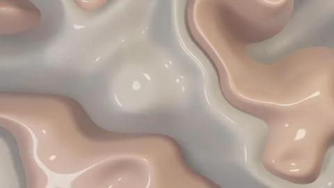 3d Rendering. Cream nude organic smooth beige color plastic, abstract wave ba Stock Illustration