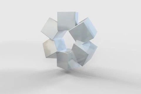 3d rendering, creative cubes with sense of science and technology Illustrazione stock