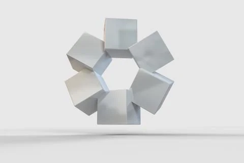 3d rendering, creative cubes with sense of science and technology Stockillustratie