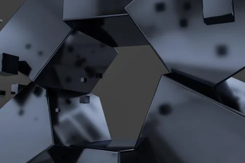 3d rendering, creative cubes with sense of science and technology Stock Illustration