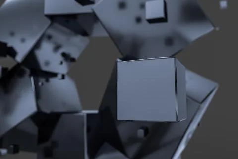3d rendering, creative cubes with sense of science and technology Stock Illustration