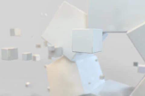 3d rendering, creative cubes with sense of science and technology Illustrazione stock