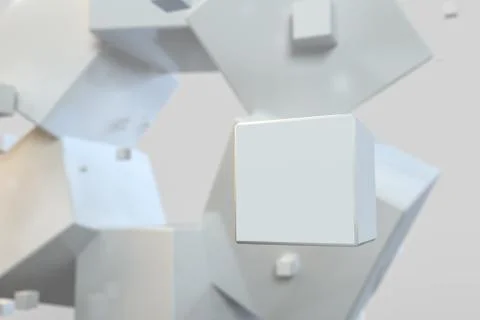 3d rendering, creative cubes with sense of science and technology Stockillustratie