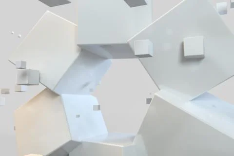 3d rendering, creative cubes with sense of science and technology Illustrazione stock