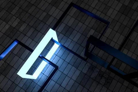 3d rendering, creative frames with sense of science and technology Stock Illustration