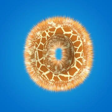 3d rendering creative giraffe font. Fluffy and fur letter hight resolution Stock Illustration