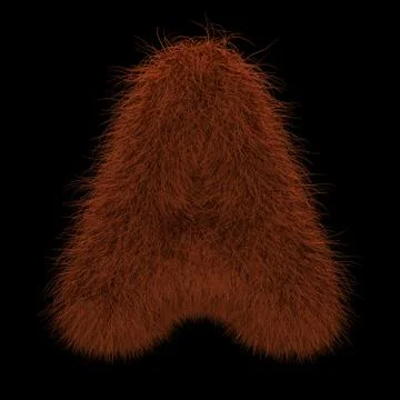 3D Rendering Creative Illustration Ginger Orangutan Furry Letter A Stock Illustration