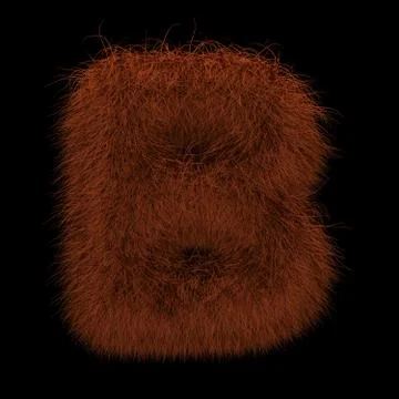 3D Rendering Creative Illustration Ginger Orangutan Furry Letter B Stock Illustration