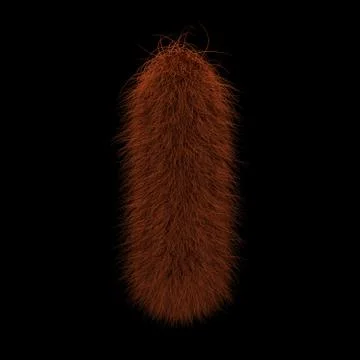 3D Rendering Creative Illustration Ginger Orangutan Furry Letter I Stock Illustration