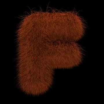 3D Rendering Creative Illustration Ginger Orangutan Furry Letter F Stock Illustration