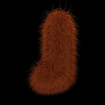 3D Rendering Creative Illustration Ginger Orangutan Furry Letter J Stock Illustration