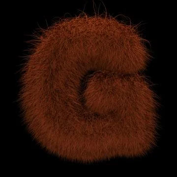 3D Rendering Creative Illustration Ginger Orangutan Furry Letter G Stock Illustration