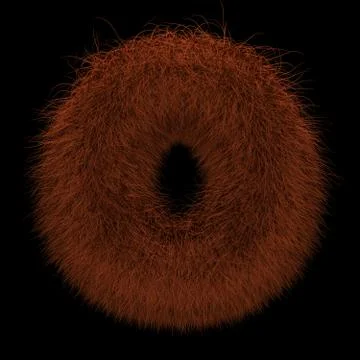 3D Rendering Creative Illustration Ginger Orangutan Furry Letter O Stock Illustration