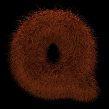 3D Rendering Creative Illustration Ginger Orangutan Furry Letter Q Stock Illustration