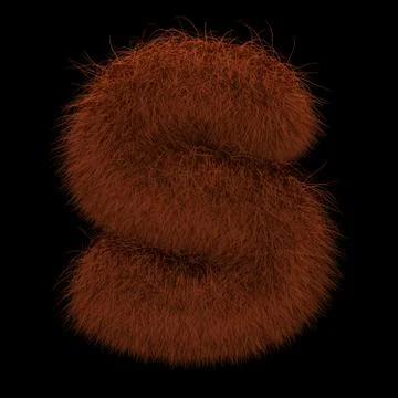 3D Rendering Creative Illustration Ginger Orangutan Furry Letter S Stock Illustration