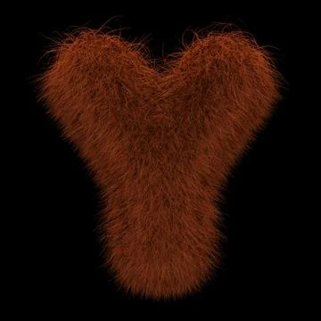 3D Rendering Creative Illustration Ginger Orangutan Furry Letter Y Stock Illustration