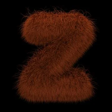 3D Rendering Creative Illustration Ginger Orangutan Furry Letter Z Stock Illustration