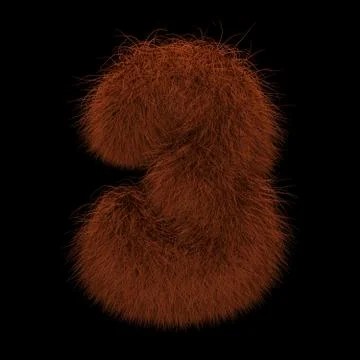 3D Rendering Creative Illustration Ginger Orangutan Furry Number 3 Stock Illustration