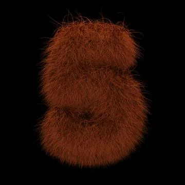 3D Rendering Creative Illustration Ginger Orangutan Furry Number 5 Stock Illustration