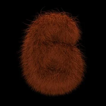 3D Rendering Creative Illustration Ginger Orangutan Furry Number 6 Stock Illustration