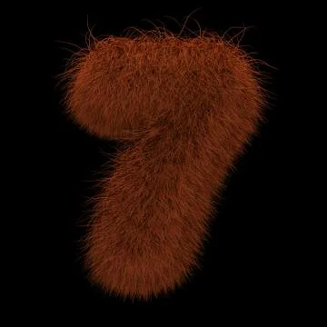 3D Rendering Creative Illustration Ginger Orangutan Furry Number 7 Stock Illustration