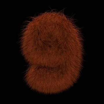 3D Rendering Creative Illustration Ginger Orangutan Furry Number 9 Stock Illustration