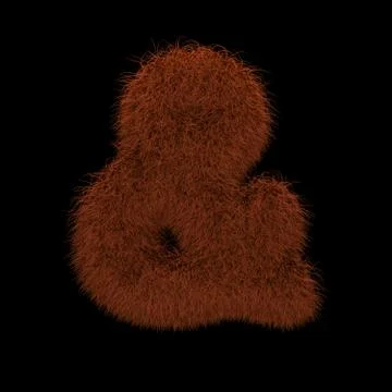 3D Rendering Creative Illustration Ginger Orangutan Furry Symbol Ampersand Stock Illustration