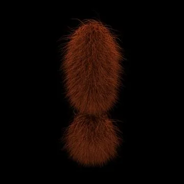 3D Rendering Creative Illustration Ginger Orangutan Furry Symbol Exclamation Stock Illustration