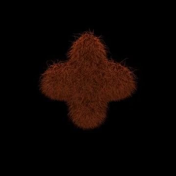 3D Rendering Creative Illustration Ginger Orangutan Furry Symbol Plus Stock Illustration