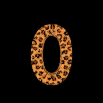 3D Rendering Creative Illustration Leopard Print Furry Number 0 Stock Illustration