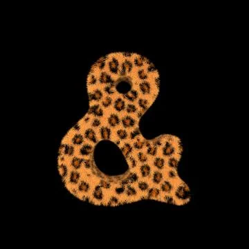 3D Rendering Creative Illustration Leopard Print Furry Symbol &amp; Stock Illustration