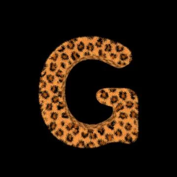 3D Rendering Creative Illustration Leopard Print Furry Letter G Stock Illustration
