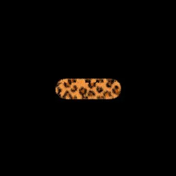 3D Rendering Creative Illustration Leopard Print Furry Symbol Minus Stock Illustration