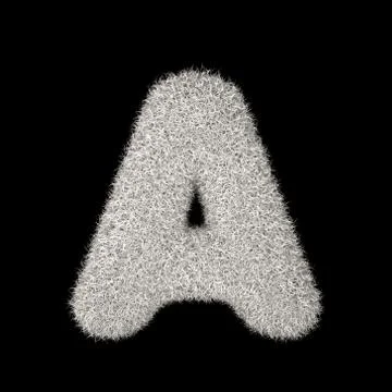 3D Rendering Creative Illustration White Furry Letter A Stock Illustration