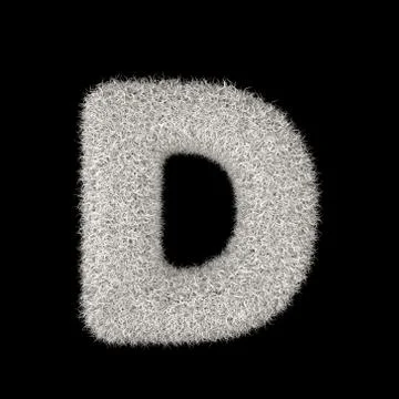 3D Rendering Creative Illustration White Furry Letter D Stock Illustration