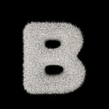 3D Rendering Creative Illustration White Furry Letter B Stock Illustration