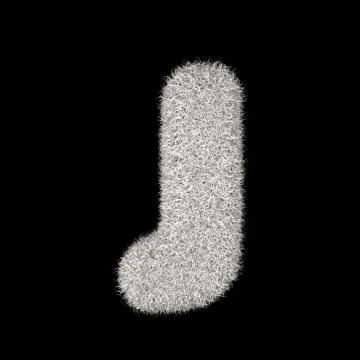 3D Rendering Creative Illustration White Furry Letter J Stock Illustration