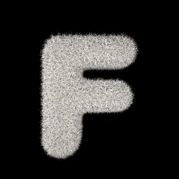 3D Rendering Creative Illustration White Furry Letter F Stock Illustration
