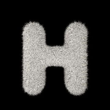 3D Rendering Creative Illustration White Furry Letter H Stock Illustration