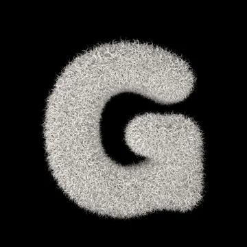 3D Rendering Creative Illustration White Furry Letter G Stock Illustration
