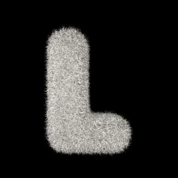 3D Rendering Creative Illustration White Furry Letter L Stock Illustration